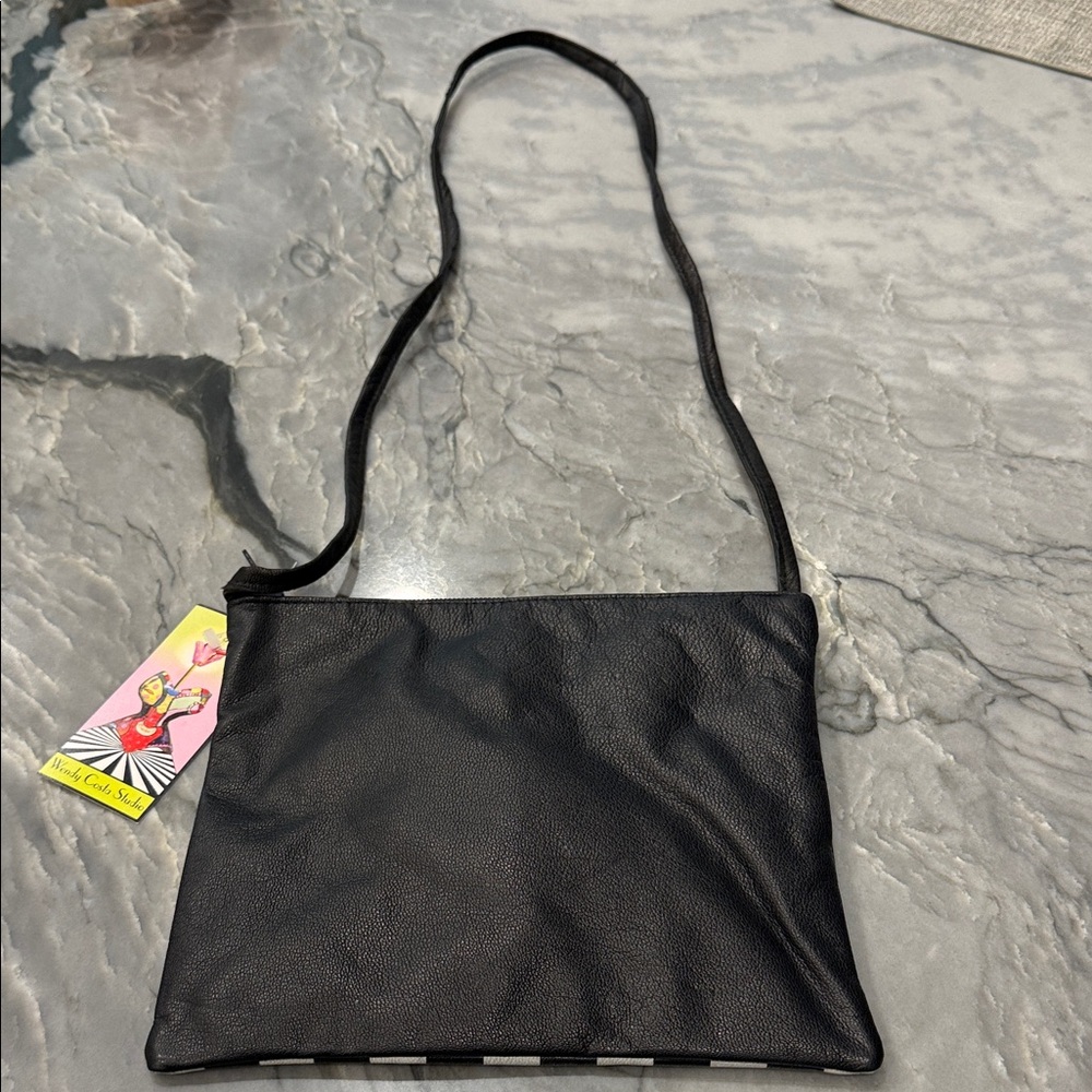 Wendy Costa Studios Crossbody Bag - Black and White with Pink Accents - Picture 2 of 3